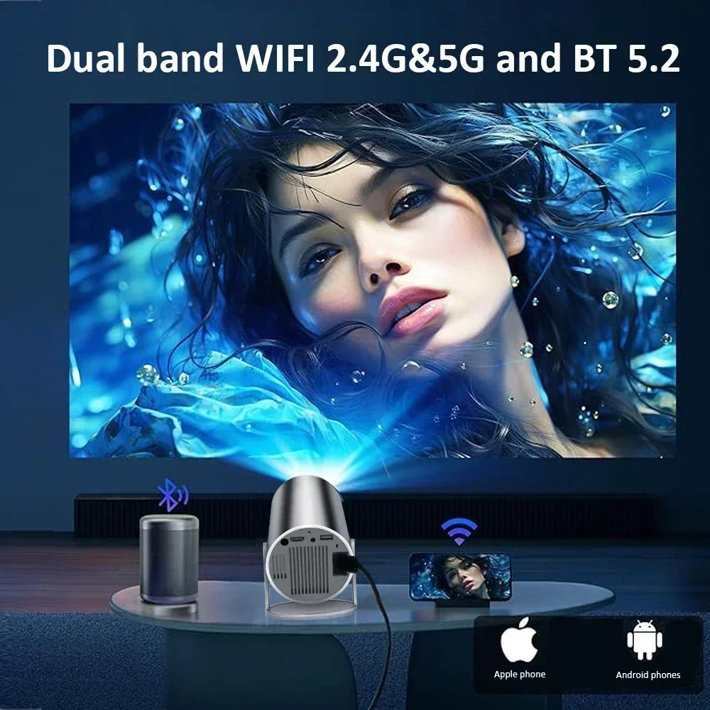 2024 новый проектор HY300 plus HD Android 4K 1280*720P Dual Wi-Fi видео мини портативный уличный