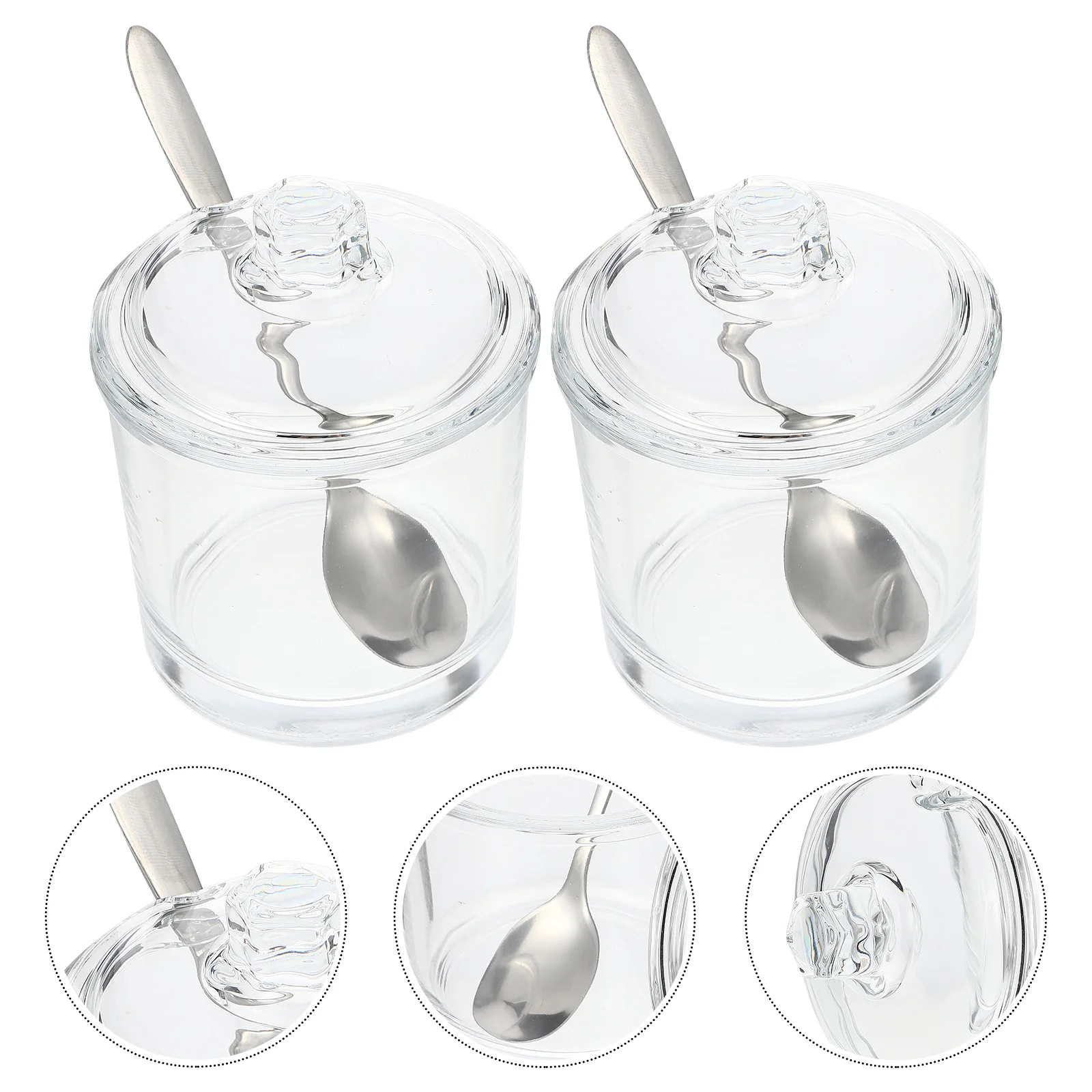 

Condiment Glass Seasoning Container Salt Jar Jars Pots Lid Can Storage Lids Cellar Kitchen Transparent