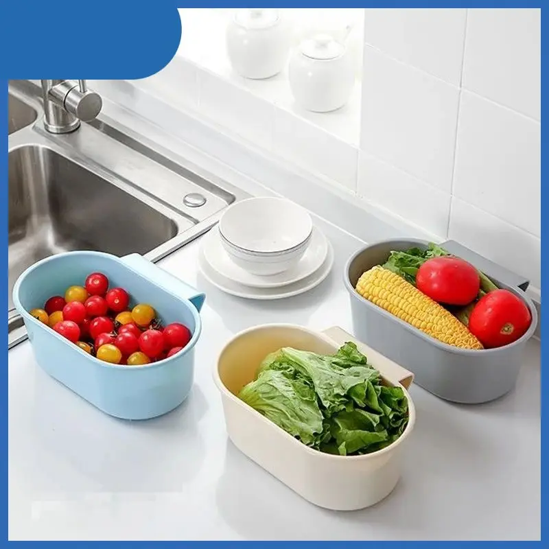 

Multifunctional Kitchen Sink Strainer Fruit Vegetable Drainer Basket Sink Waste Filter Basket Sponge Holder Storage Rack Shelf