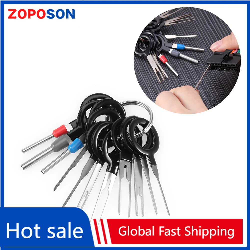 

Tool Set of 11 Terminal Removal Tools Automotive Electrical Wiring Crimp Connector Pin Extractor Kit