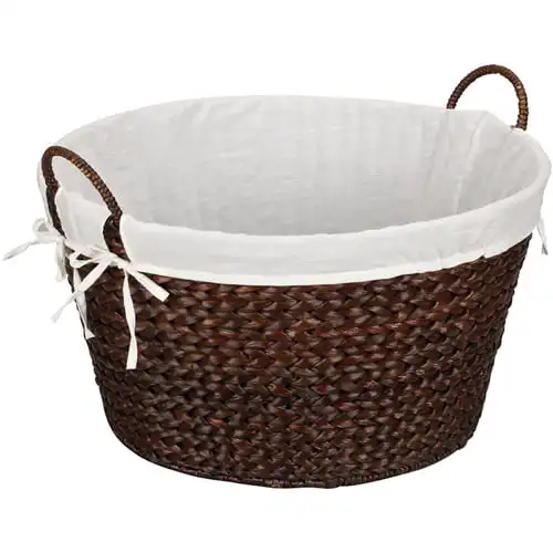 

Banana Leaf Round Laundry Basket Portable Laundry Hamper