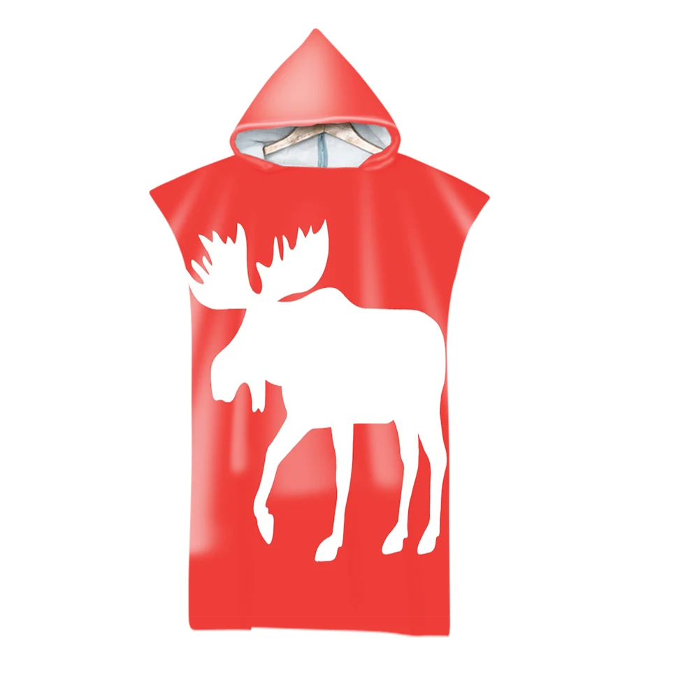 

Free shipping Animals Panda Tiger Lion Elk Deer Leopard Print Adult Teen's Hooded Swim Beach Poncho Towel Changing Robe