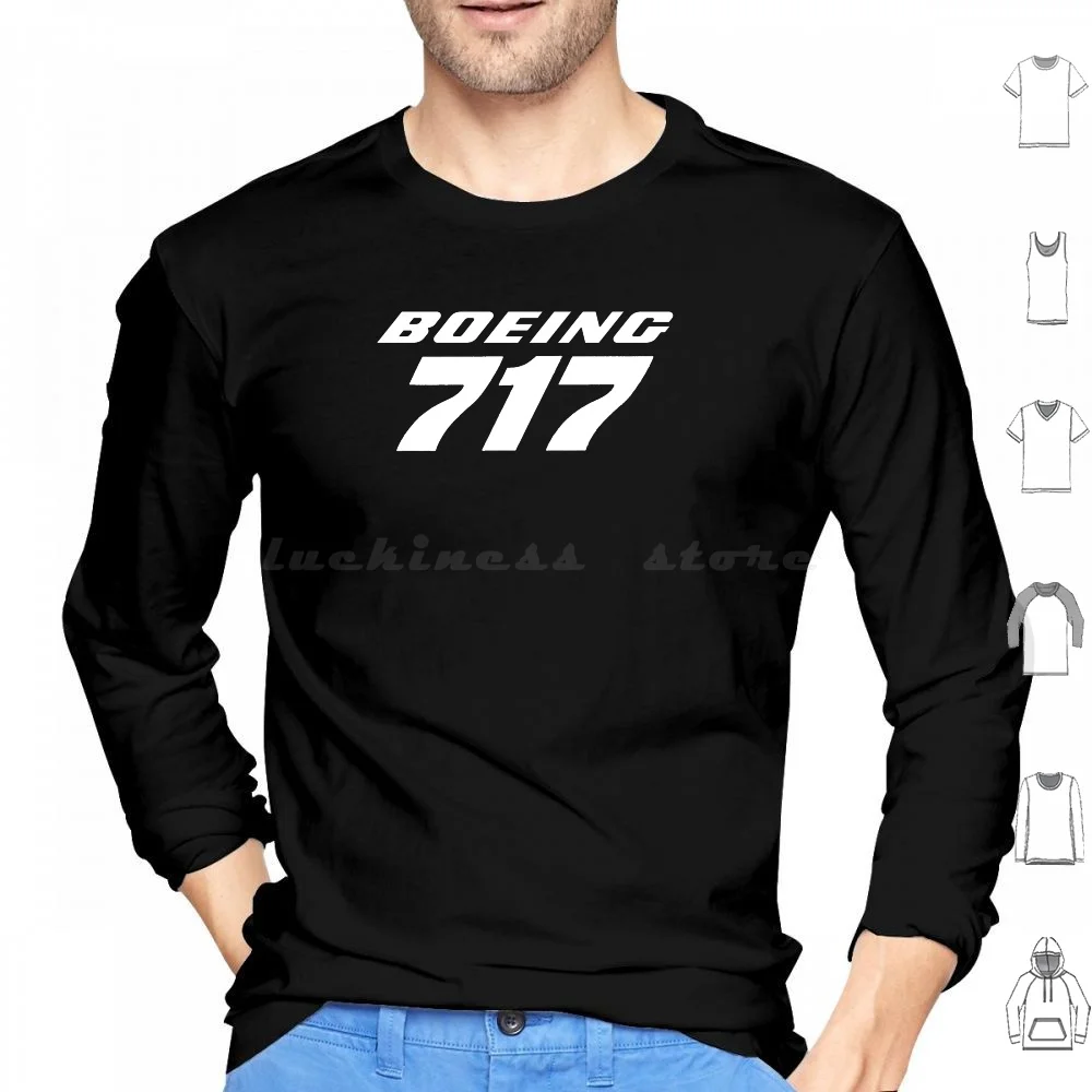 

Boeing 717 Hoodie cotton Long Sleeve Airbus Aviation Jet Plane Pilot Captain Airways Boeing Aeroplane