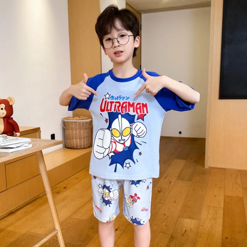 2024 пижамный комплект Человек-паук для мальчиков новинка Летний Тонкий детской