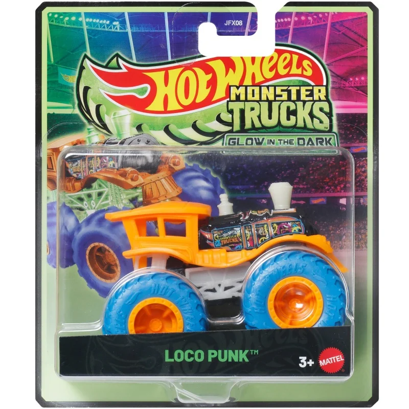 Фото Коллекционная модель грузовика Mattel Hot Wheels Monster Trucks Glow-in-the-Dark Shark Wreak JFX08 — светящаяся в темноте игрушка для мальчиков от 3 лет. №5