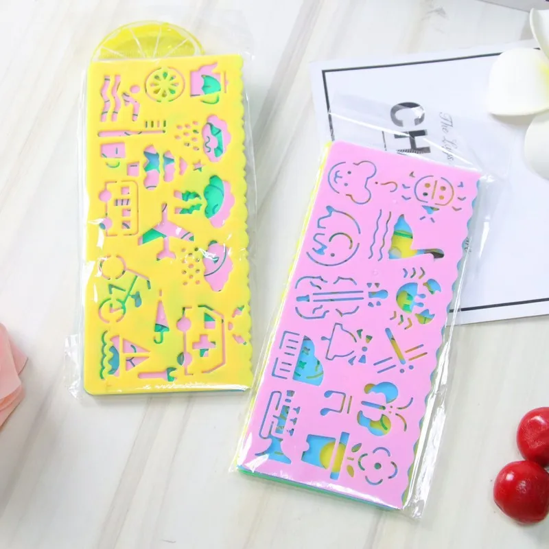 

Multifunctional hollow ruler cat Geometric figure drawing stencils templates metal ruler Diy Tool Diary Template School supplies