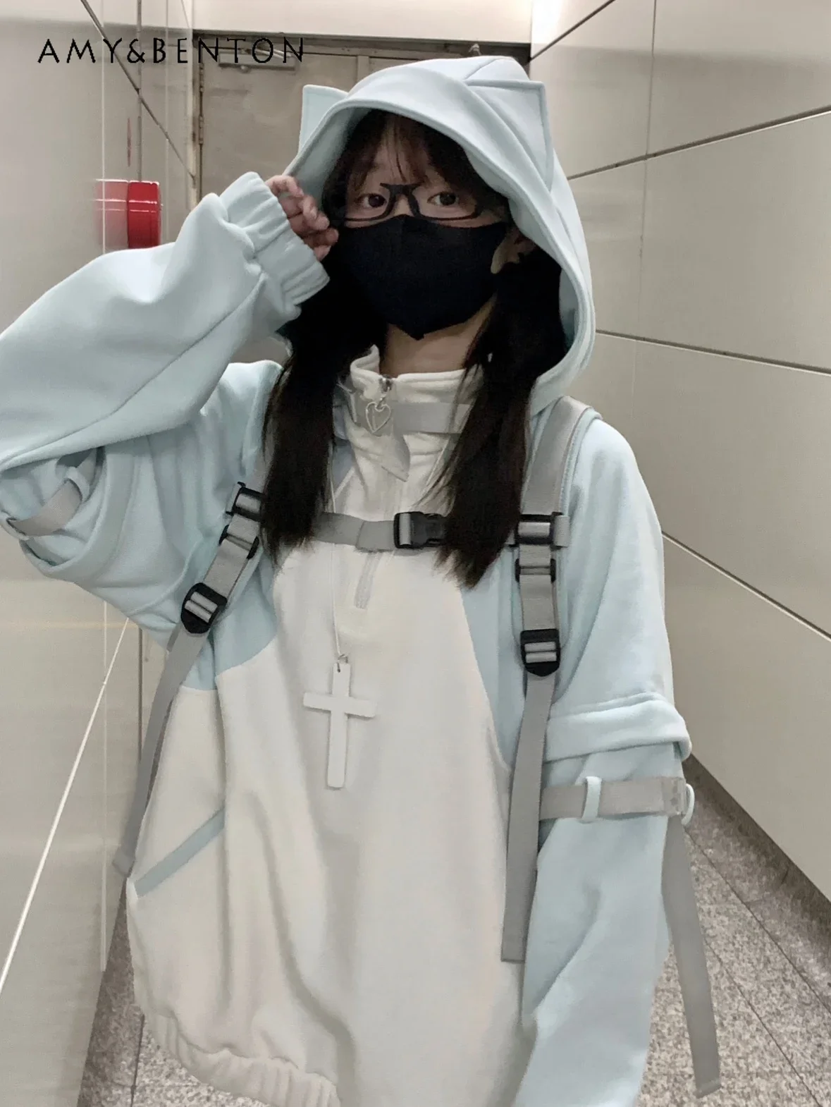 Оригинальная милая куртка с капюшоном серии японские шахты на осень и зиму новая