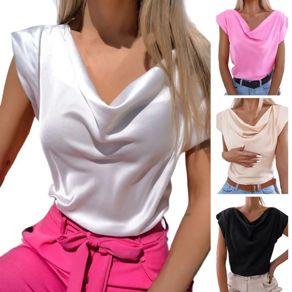 

Women Summer Silk-Like Satin Top Camis Tanks Camisoles Strappy Shirts Sexy Green White Tank Tops Femme Clothes Ladies