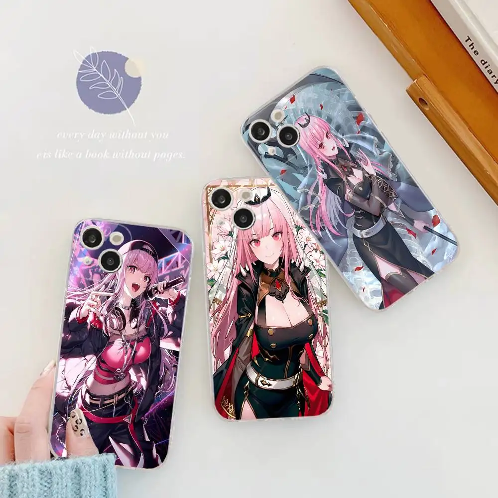 Фото Противоударный силиконовый прозрачный чехол Mori Calliope Anime для iPhone 17 16 15 14 13 12 11 Mini Pro Max Plus №2
