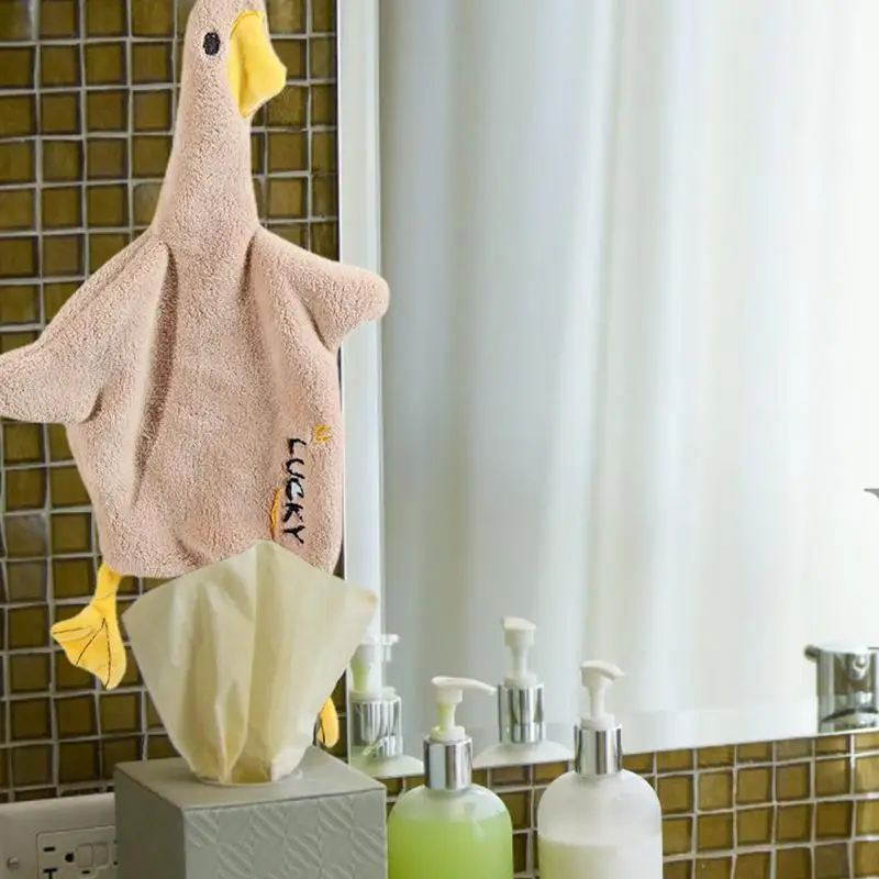 

Kitchen Bathroom Bathing Towel For Baby Absorbent Hand Towel Non-shedding Hanging Duck Wipe Towel Soft Kids Hand Towels 핸드타올