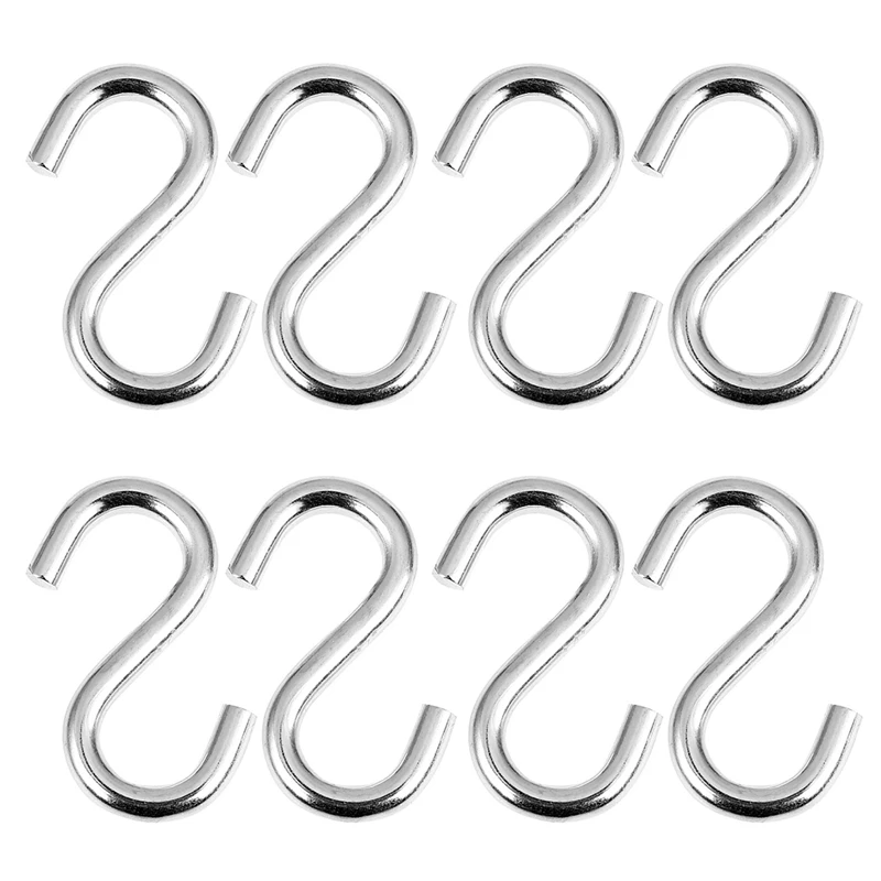 

8-Pack Heavy Duty S Shaped Hooks Galvanized Utility Hooks, 1-3/4 Inches Long
