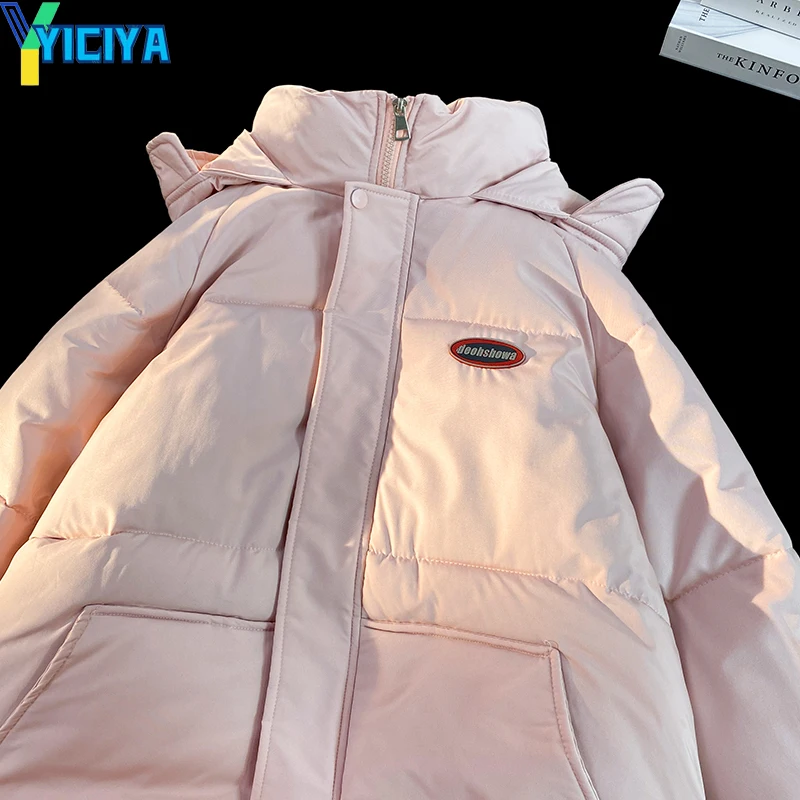 YICIYA Winter Jacket Women 2023 Oversize Thick Cotton Padded Coat Female Fashion Hooded Loose Bubble Coats Women's Puffer Parkas