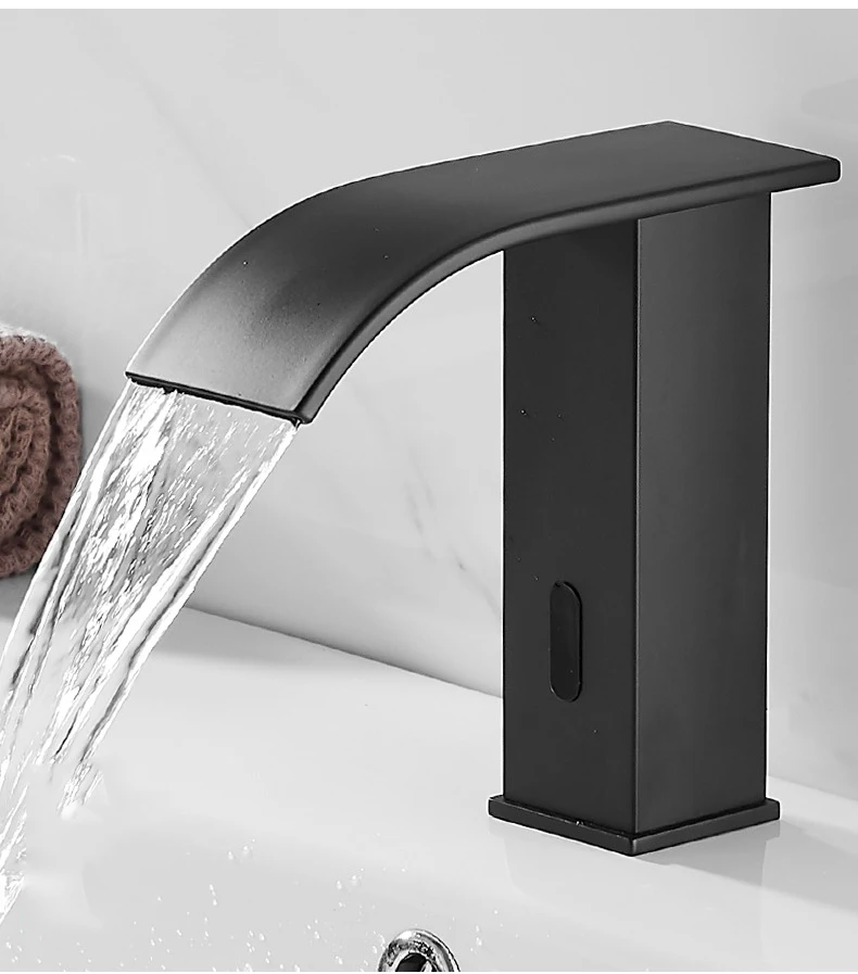 

Vidric Bakicth - Black Bathroom Faucet, Mounted Deck, Automatic Sensor, Water Mixer Crane, Free Touch Sink Tap, Bathroom Sink Fa