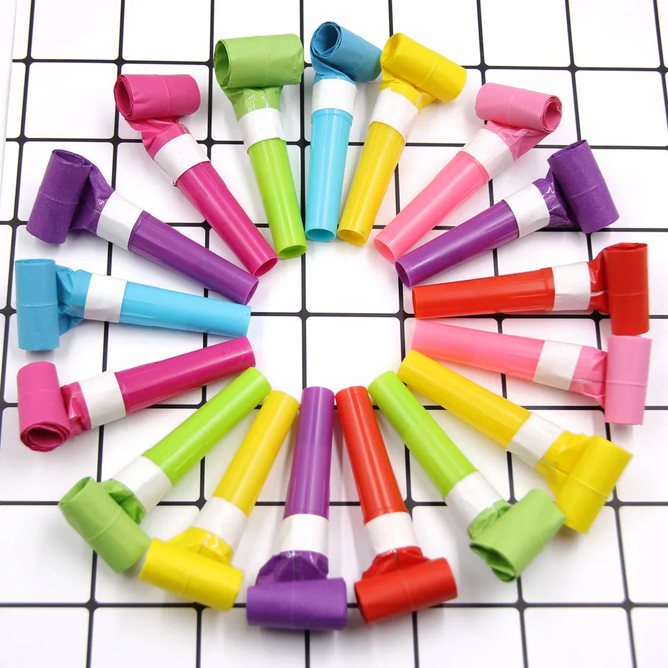 

Kids Toys Blowing Dragon Trumpet 10 Pcs 6cm Solid Color Short Tube Creative Matching Blowing Cheer Party Photography Props