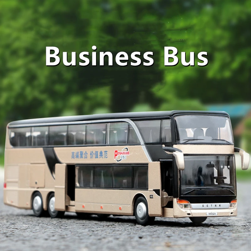 

Electric Tourist Toy Traffic Bus Alloy Passenger Car Model Diecast Simulation Metal Toy Business Bus Model Sound Light Gift