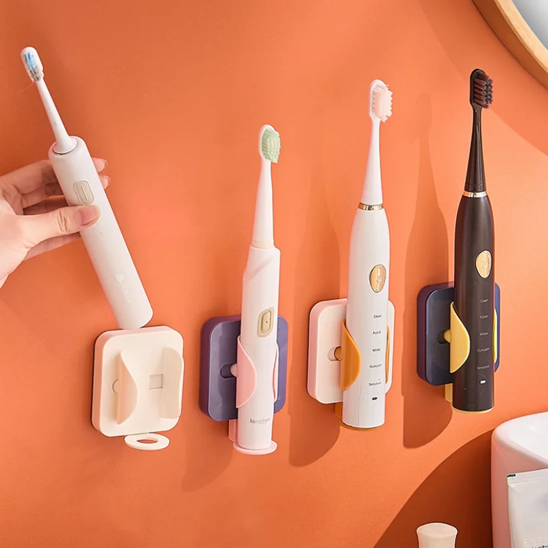 

Wall-Mounted Toothbrush Stand Rack Organizer Electric Toothbrush Holder Space Saving No Punching Bathroom Accessories New