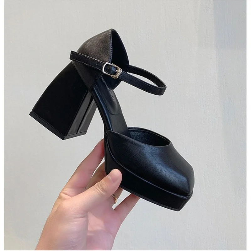 

Женские туфли на толстом каблуке, водонепроницаемые Туфли-Лолиты на платформе и высоком каблуке, весна 2022