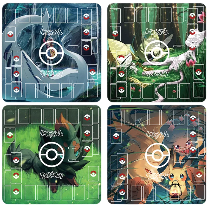 

60*60*0,2 см PTCG Покемон специальный игровой карточный коврик Битва против Пикачу Eevee Lugia ninetals Pokemon Trainer аниме игрушки подарки