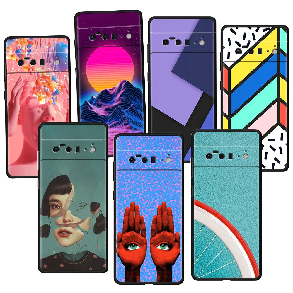 

Case for Google Pixel 5G 3 5a 6 Pro 5 4a 4 XL Pixel4 4XL 4G 6Pro TPU Capa Phone Artistic Rendering Skull