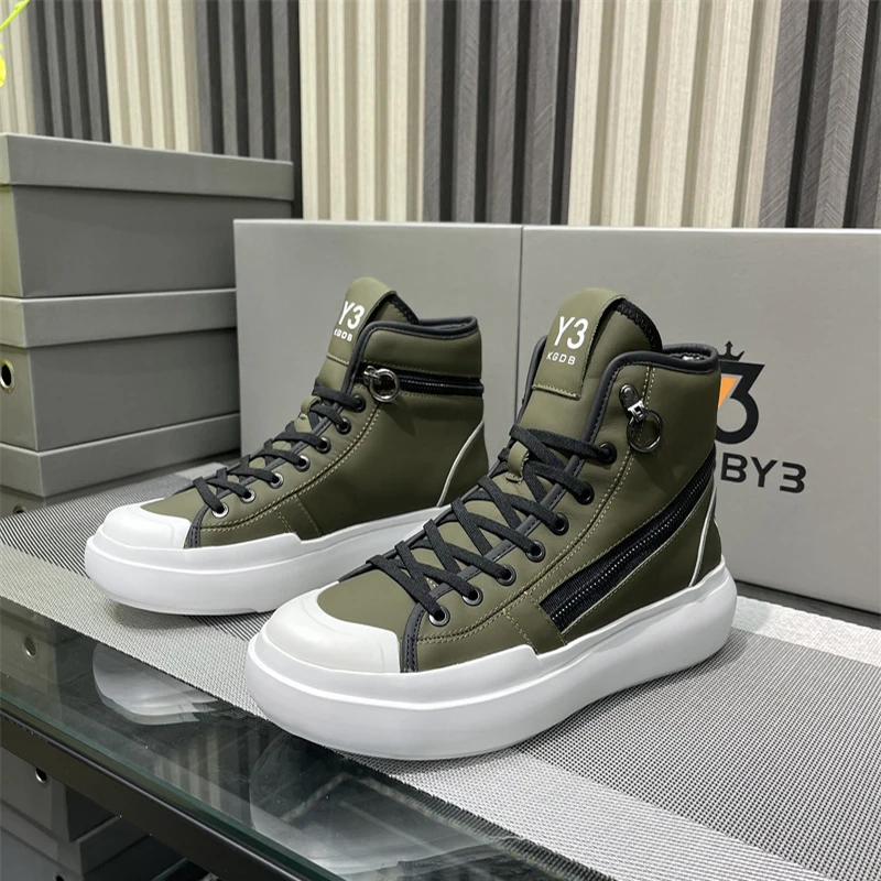 KGDB Y3 Sneaker Men Thick Soled Jogging Shoes Women's Sports Shoes Leather lace-up Running Shoes Sneaker for Men