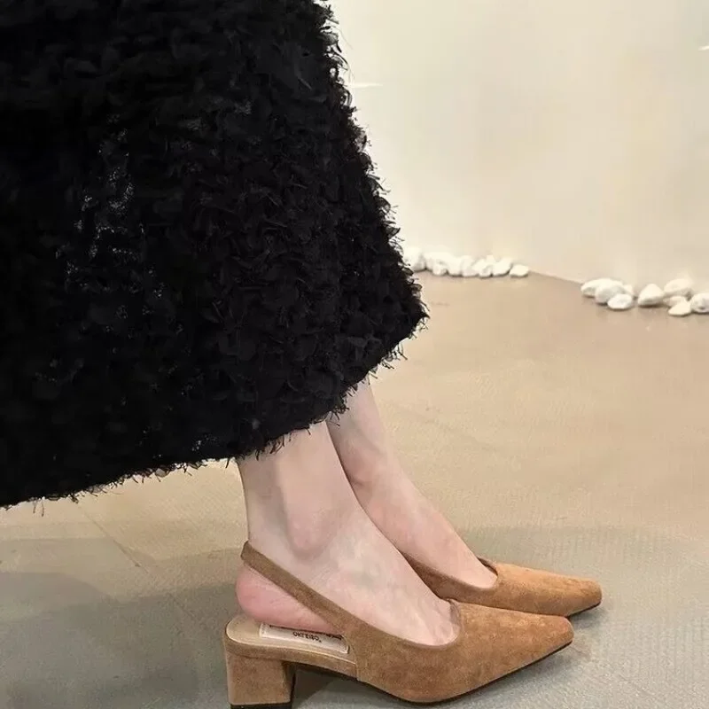 Сандалии женские с острым носком шикарные босоножки на высоком каблуке Модная