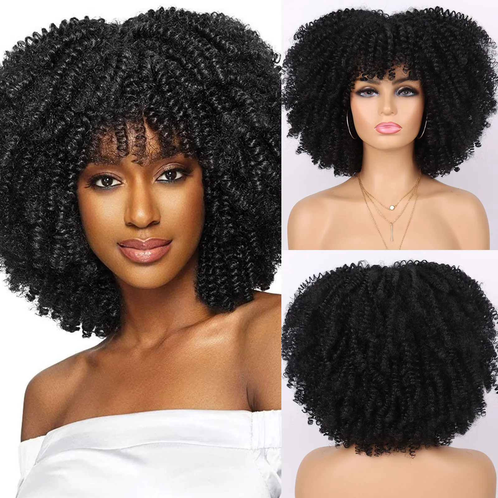 Короткий синтетический парик для чернокожих женщин ежедневное использование