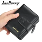 Мужской и женский кожаный кошелек с кармашком для монет, держатель для кредитных карт, маленький деловой кошелек на молнии, Роскошный кошелек для мужчин