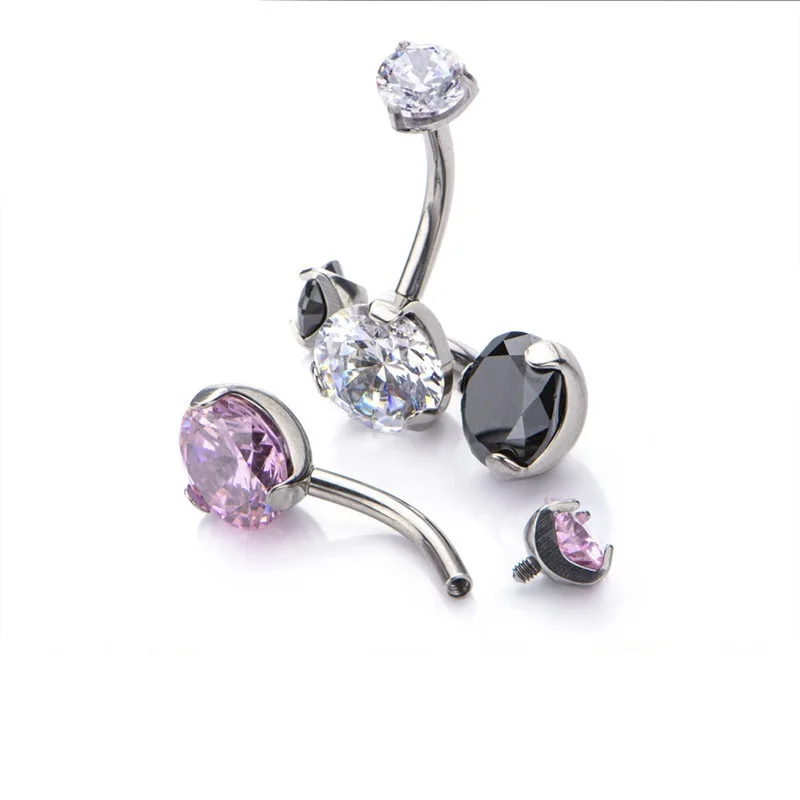 Kenbao 10 шт. роскошный разноцветный драгоценный камень пупка титановые Ювелирные