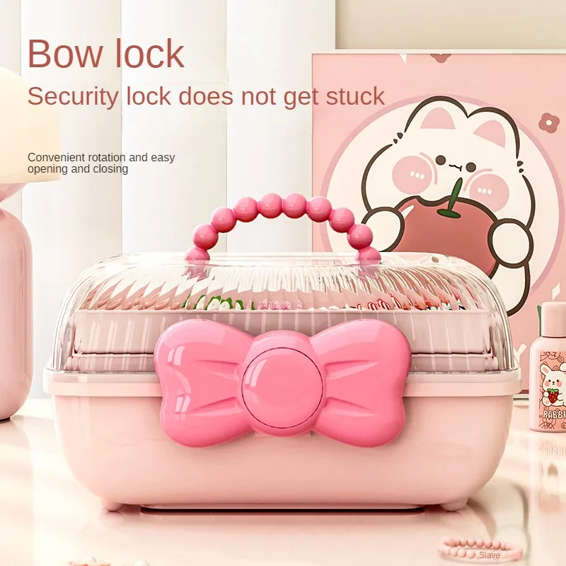 

Multi-functional Cute Storage Box Children's Jewelry Box Birthday Gift Storage Box Princess Wind Macaron Suitcase Head Rope