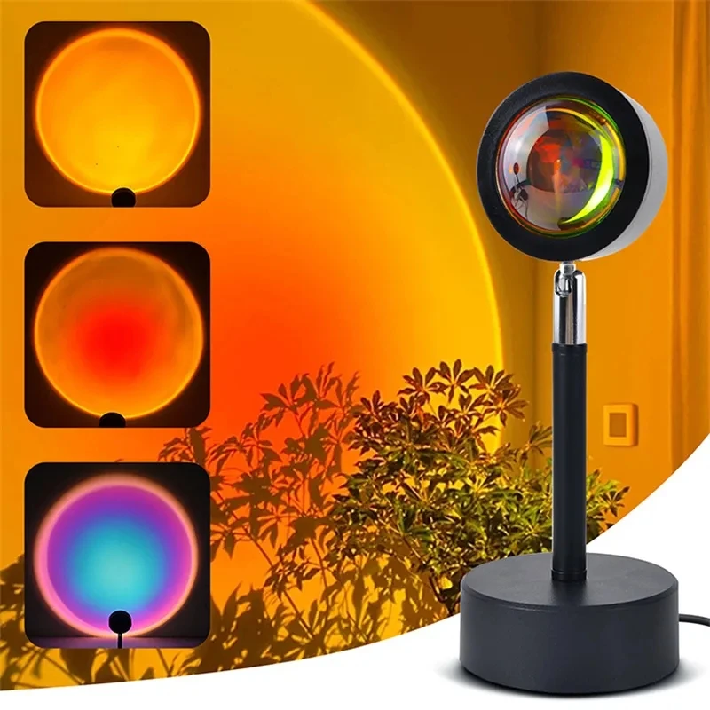 

New Smart Sunset Lamp Projection Rgbic Sunlight Lamp Alexa Google Control Led Atmosphere Light Rainbow Romantic Room Decoration