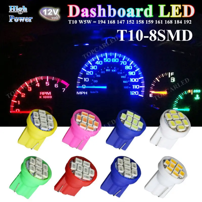 

T10 W5W Wedge 3020/1206 8SMD фотолампы для интерьера