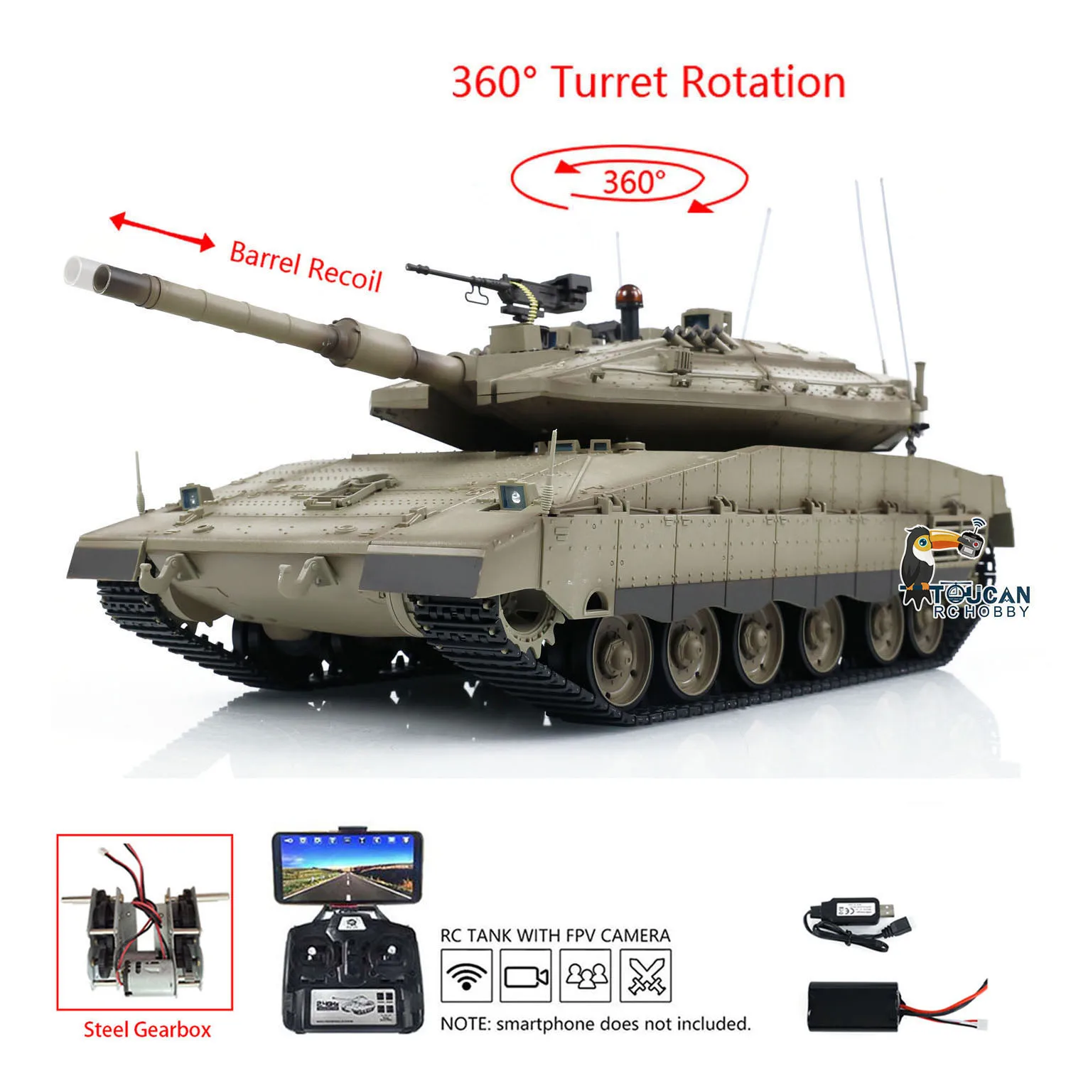 Фото Материнская плата TK7.0 HL 3958 1/16 RC Танки IDF Merkava MK IV Стандартная версия Модели FPV-камер Армейские игрушки для мальчика BB Стрельба из дыма №2