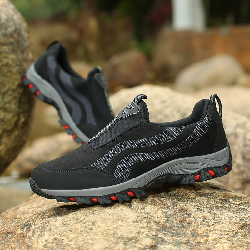 SALUDAS Men Slip on Loafers Walking Shoes Mesh Breathable Comfortable Casual Tennis Sneakers Non-slip Outdoor Climbing Shoes