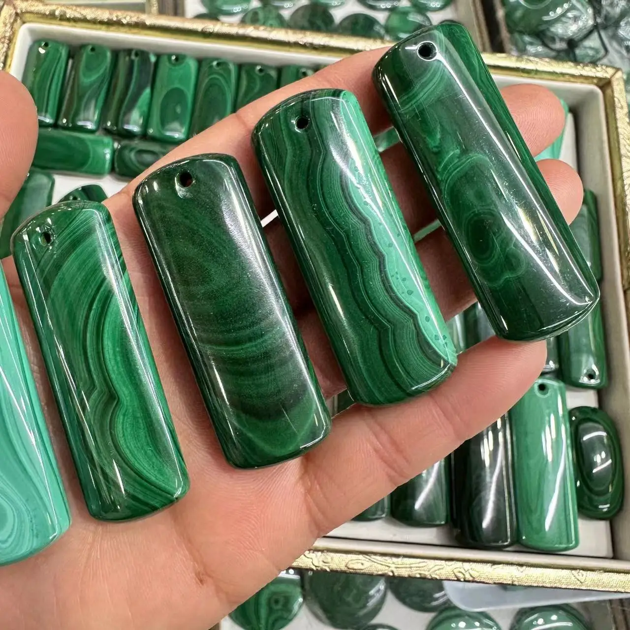 Ааанатальный кулон из Малахита Кристалл квадратной формы Исцеление Рейки