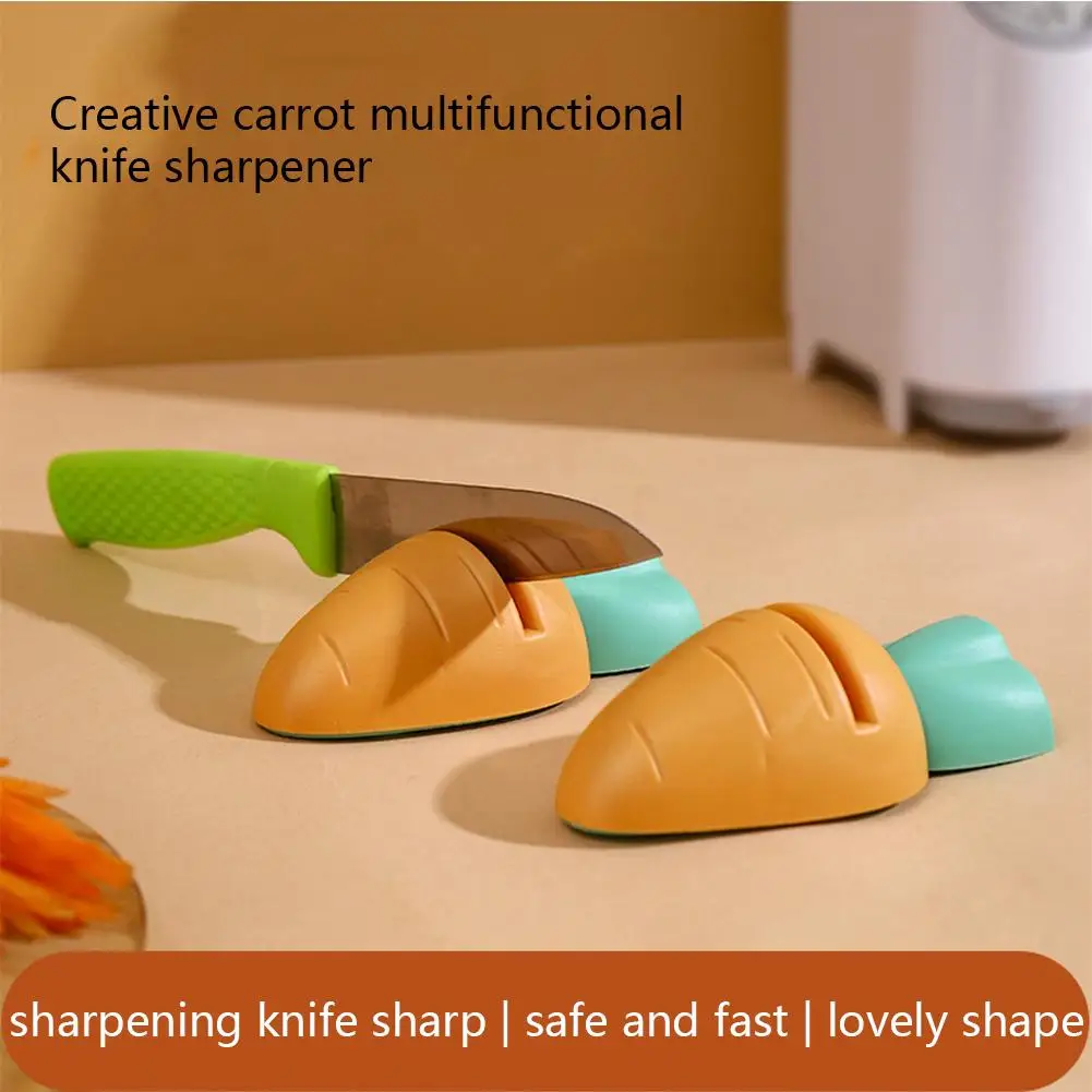 

Creativity Household Sharpening Stone Professional Mini Cute Carrot-shaped Anti-slip Base Cutter Sharpener Kitchen Accessories