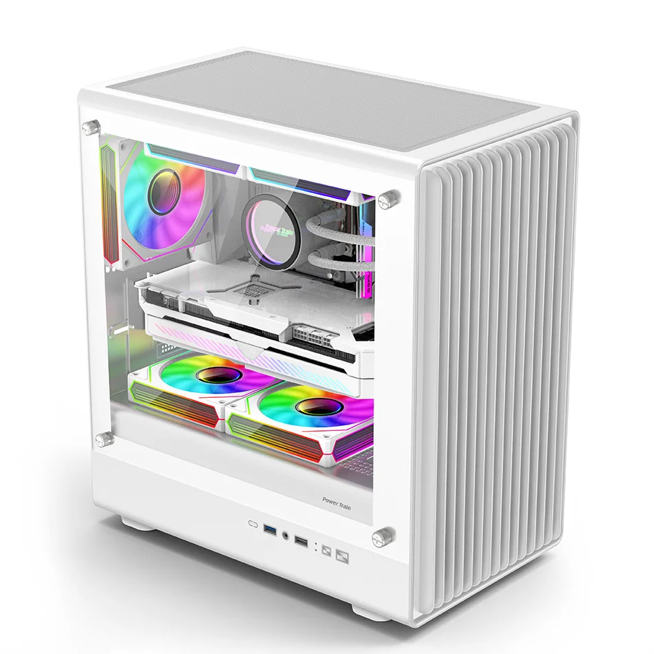 Корпус Power Train V1 MATX для настольного компьютера боковое прозрачное стекло