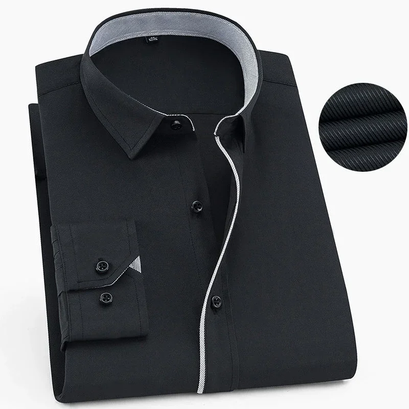 Плюс Большой размер 8XL 7XL 6XL Мужская деловая повседневная рубашка с длинными