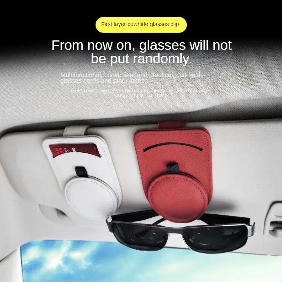 

Кожаный Автомобильный солнцезащитный козырек Чехол для очков держатель для солнцезащитных очков с зажимом Многофункциональный портативн...