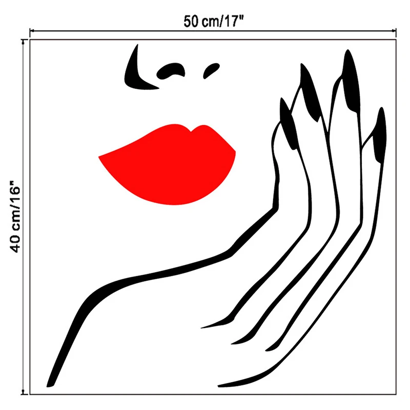 

Стикеры на стену для женщин и девушек, модные наклейки для салона красоты, лица, губ, макияжа, оконные переводки, домашний декор, магазинные о...