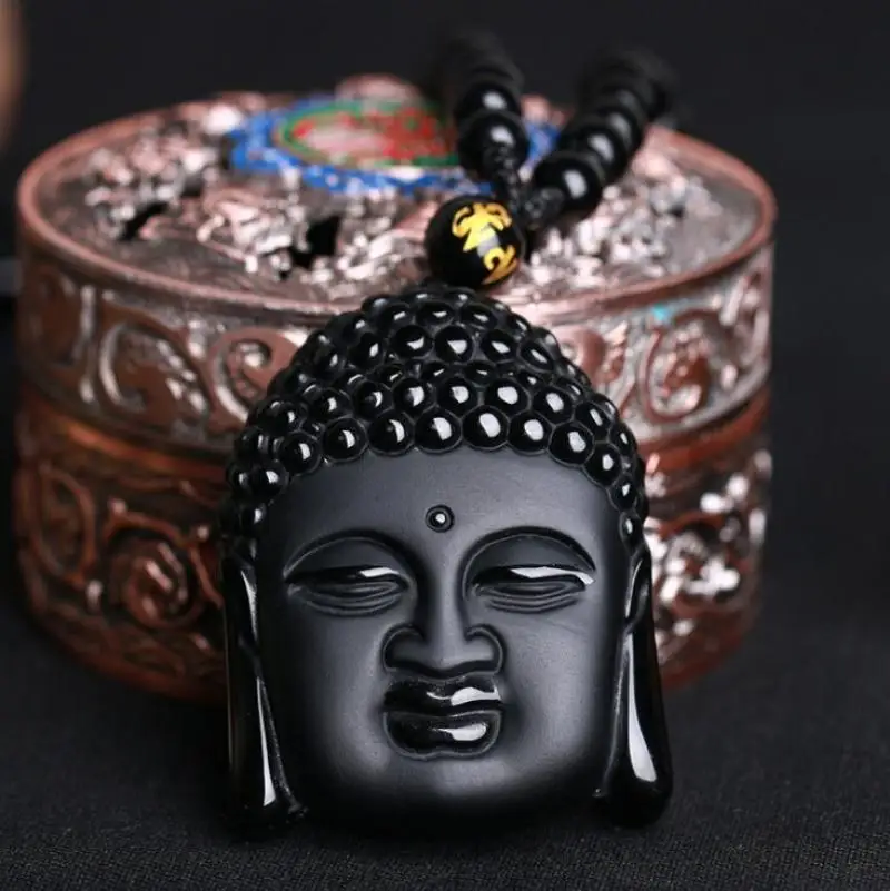 

Fashion Frosted Zircon Sakyamuni Buddha Head Pendant Men and Women Amulet Necklace Buddhist Religious Jewelry
