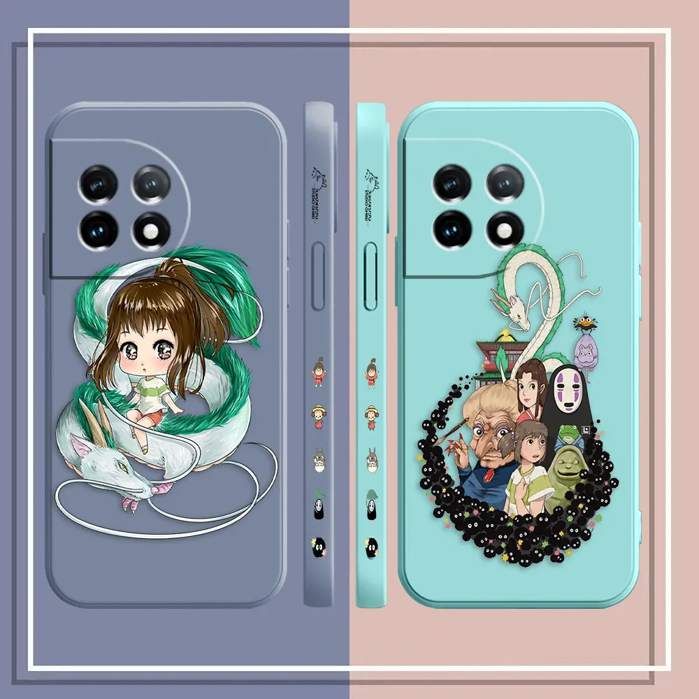 The Anime Spirited Away Phone Case For Oneplus 11 10 9 9R 9RT 8 8T 7 7T ACE 2V NORD CE 2 Pro Colour Liquid Case Funda Shell Capa