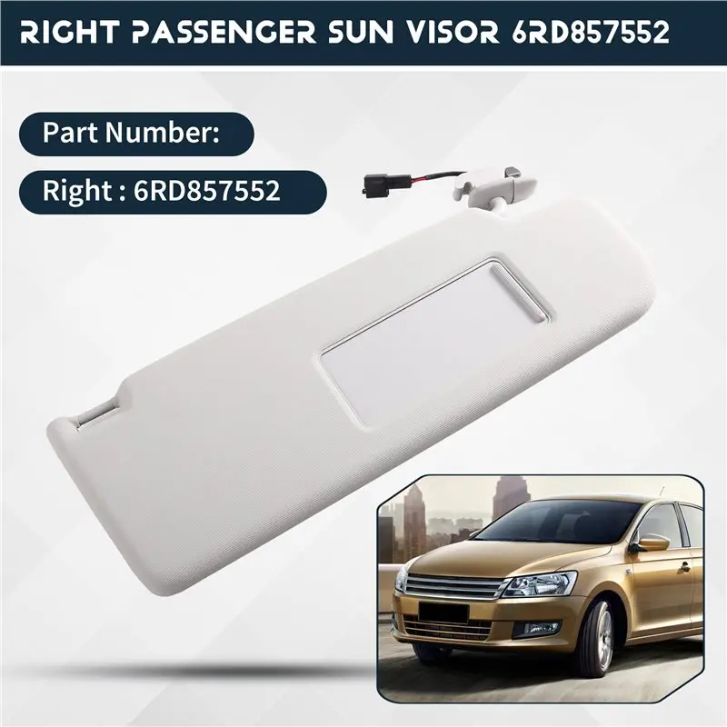 Фото Левый солнцезащитный козырек 6RD857551 для VW New Santana, New Polo 6C, Jetta, Skoda Rapid Spaceback, Seat Toledo 13-25-A91R №5