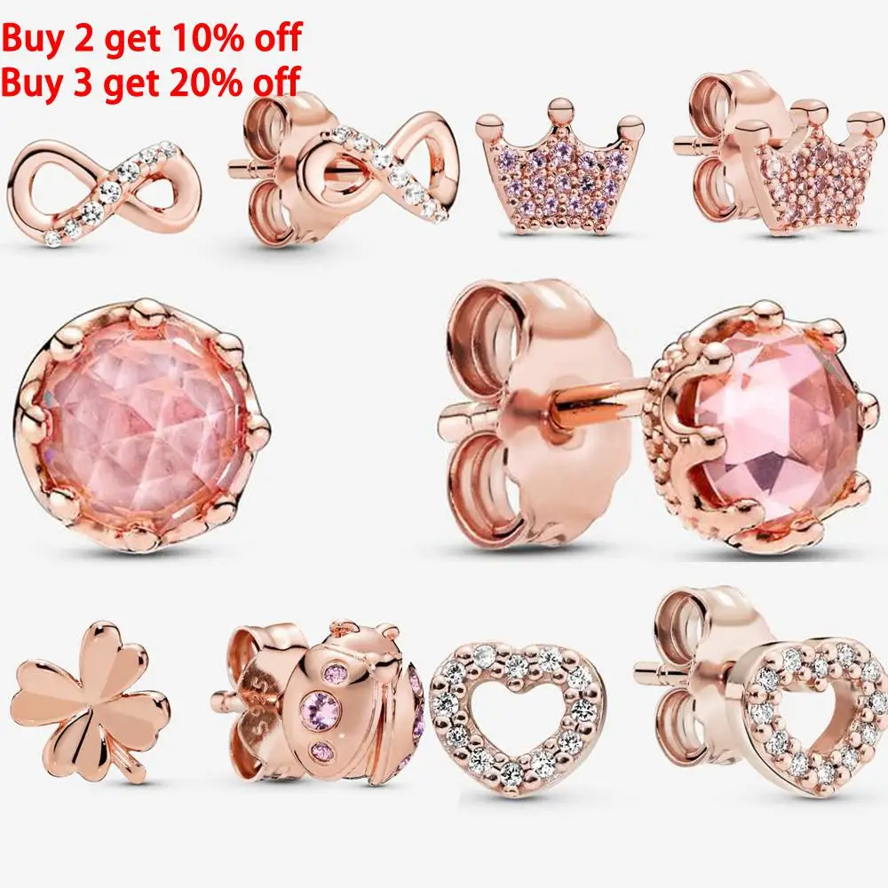 

2022 S925 Silver Color Earrings Daisy Heart Trend Earrings For Women Jewelry Ear Studs Fit Original Pandora Me Charm