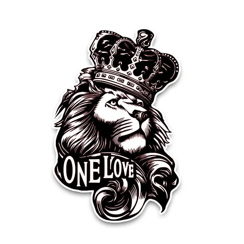 

Creativity 10*15.3CM One Love Lion Crown PVC High Quality Animal Car Sticker