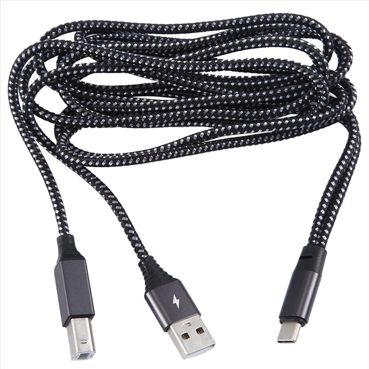 Фото Кабель USB DTC5 2-в-1: USB-C на MIDI, USB Type-C на USB-B MIDI-кабель для музыкальных инструментов, пианино, MIDI-клавиатур №4