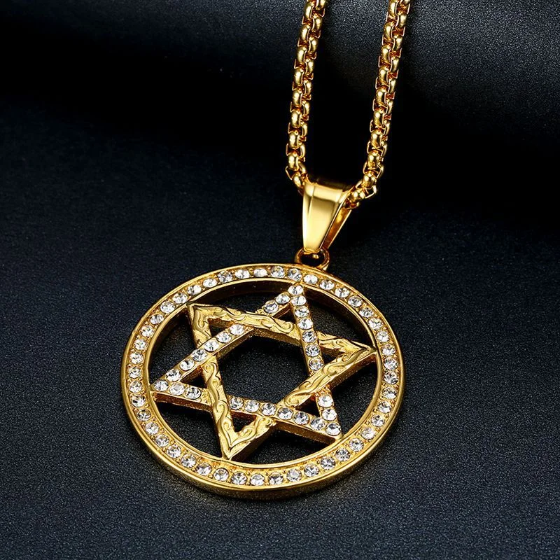 

NEW Round Six-Pointed Star Pendant Necklace for Men Women Personality Creative Classic Banquet Party Daily Jewelry Gift 2022