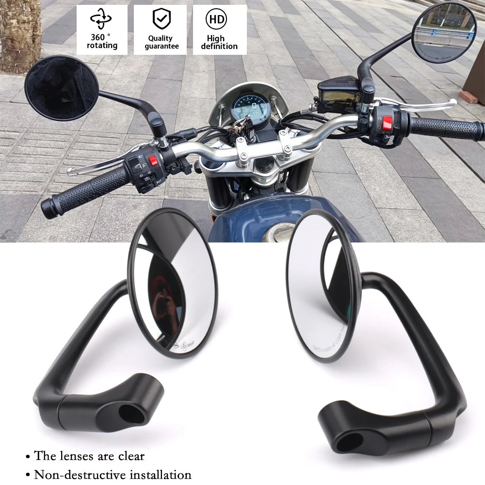 

Universal Motorcycles Retro Rear View Mirror Clear Wide Range Bike Adjustable Back Sight Rearview Reflector