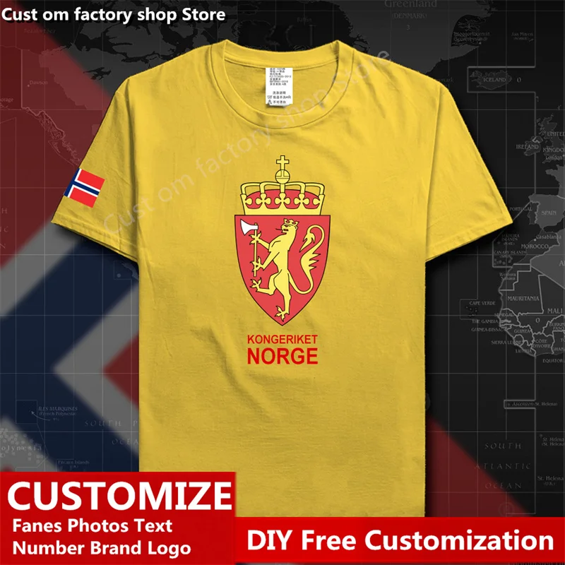 Норвежская хлопковая Футболка Norge изготовленная на заказ футболка для фанатов с