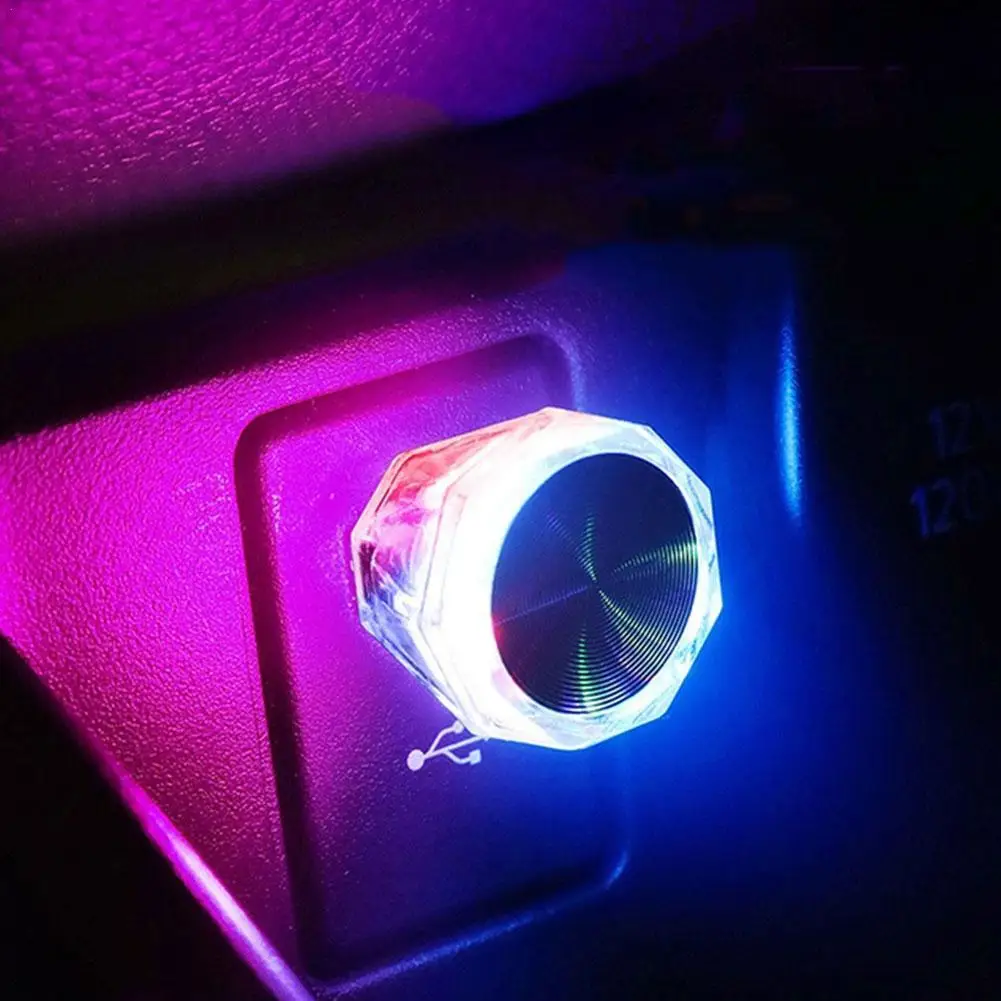 

Car Cigarette Lighter USB Atmosphere Light LED Mini Colorful Night Light Wiring-Free Car Interior Lighting Accessories Supplies