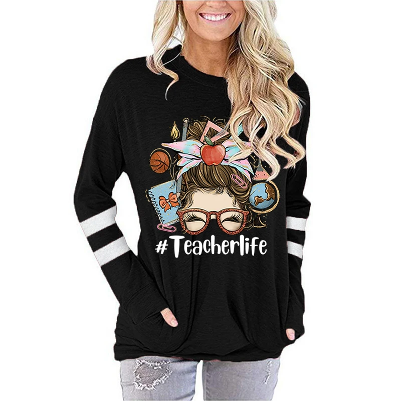 

Female Clothes Messy Teacher Life T-shirts Sweet 90s Trend Autumn Clothing Fashion Casual T Ladies Female Y2k Aesthetic Tee